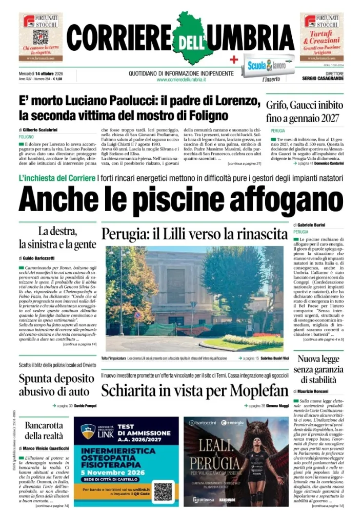 Prima-pagina-corriere umbria-del-2026-10-14
